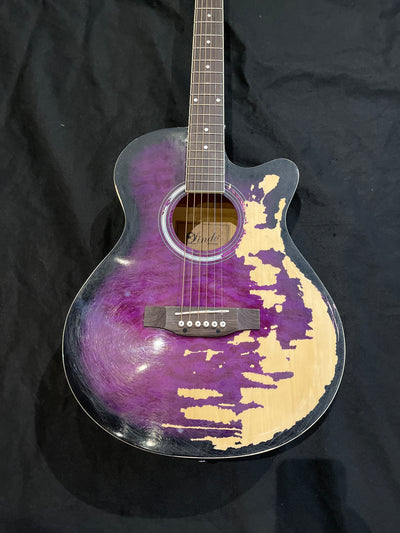 Acoustic guitar with Cutaway, Purple, Used - FF30B