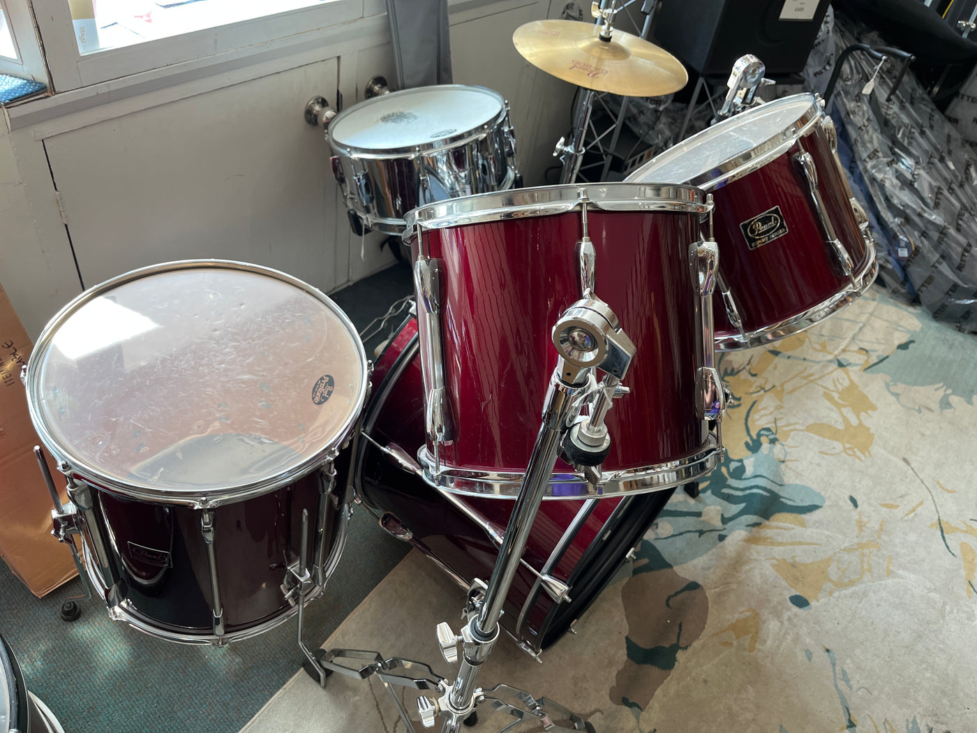 Export 22" Drum kit & hardware, Wine red,  Used - U68A