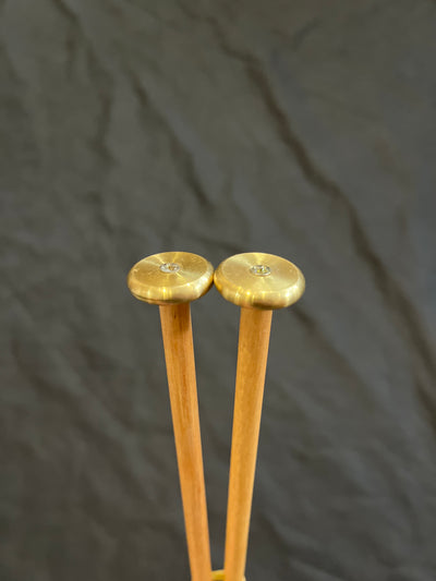 Brass headed percussion mallet pair