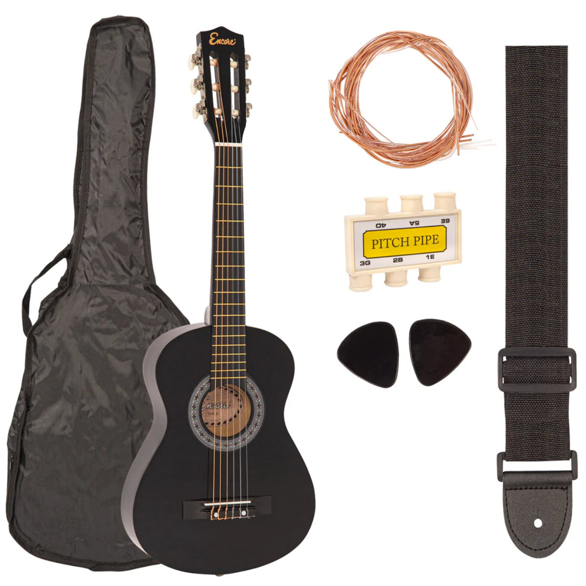 ENC12BKOFT 1/2 Size Junior Guitar Pack, Black