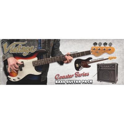 Coaster V49SB J-Style Bass Guitar Pack, Sunburst