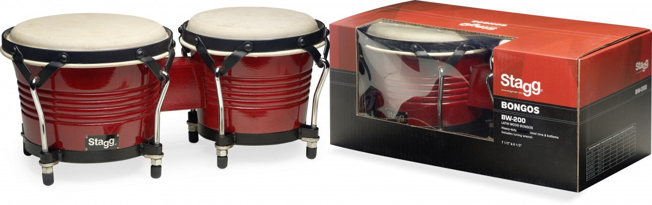 BW-200-CH Wood Bongo,7.5"+6.5" Cherry