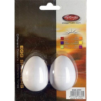 EGG-2 WH 2Pc Egg Shakers/  3/4Oz/White