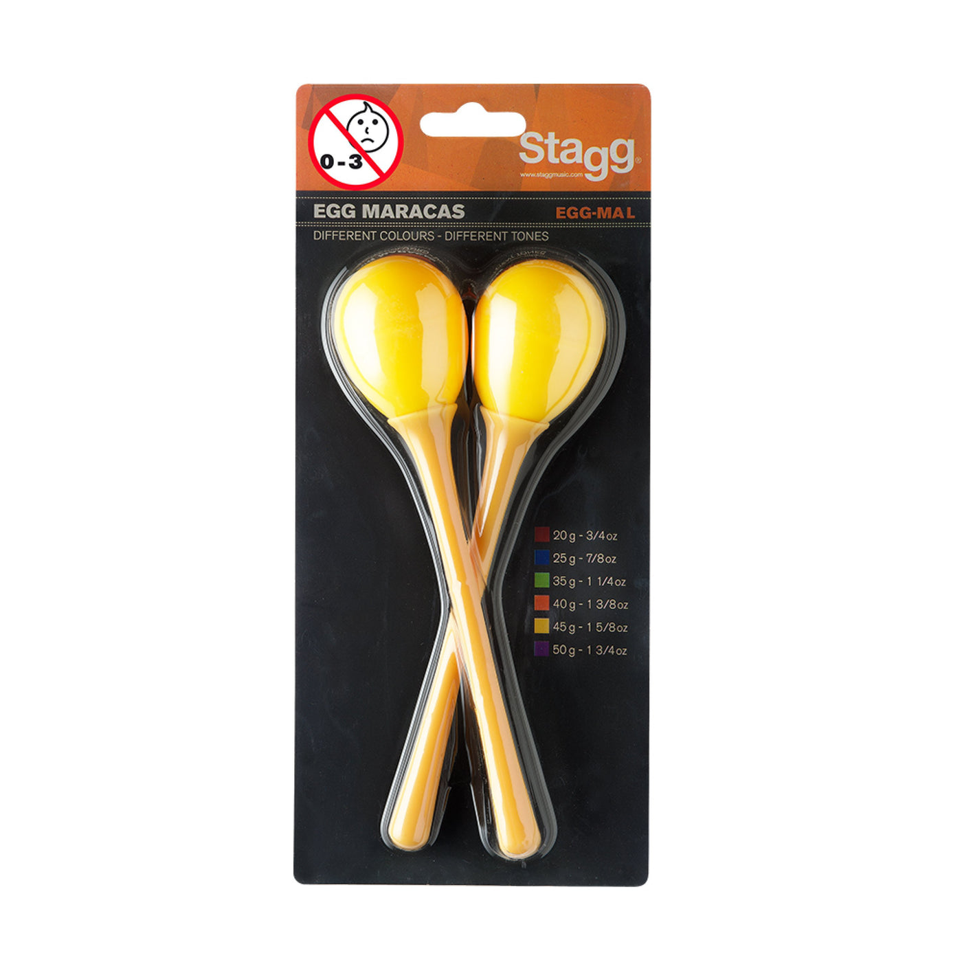 EGG-MA L/YW 2Pc Egg Maracas L/5/8Oz/Yellow