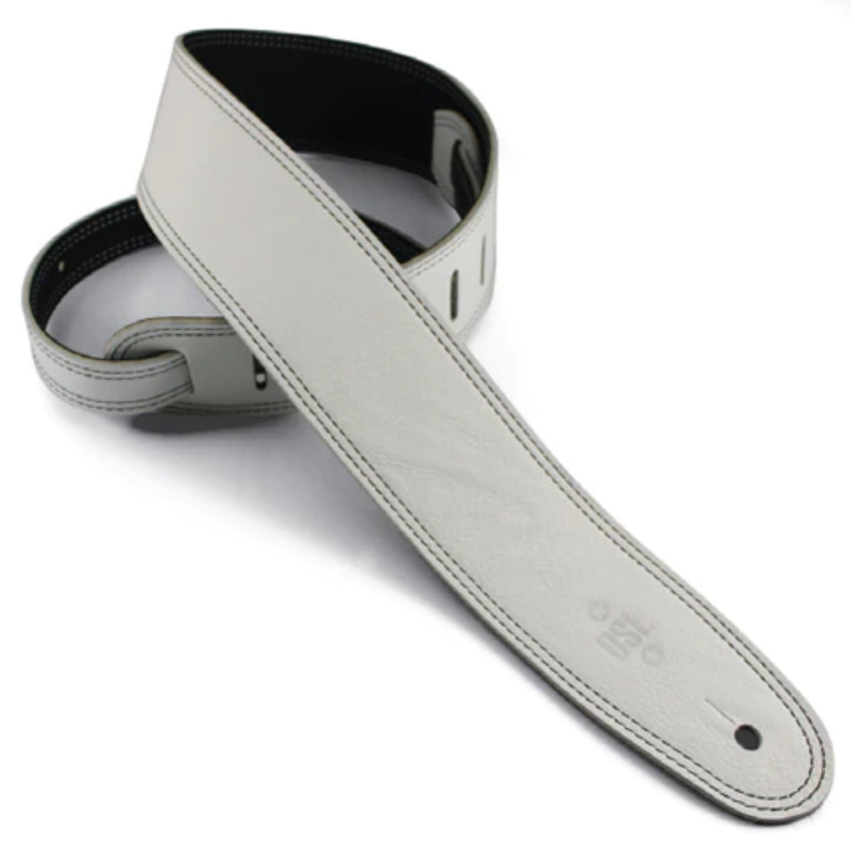 DS25BW 2.5" Leather Strap, Black/White