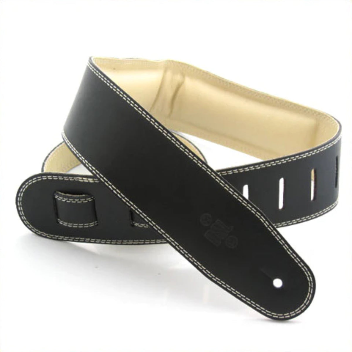 GEG-25-15-3 2.5" Leather Strap, Black With Beige Backing
