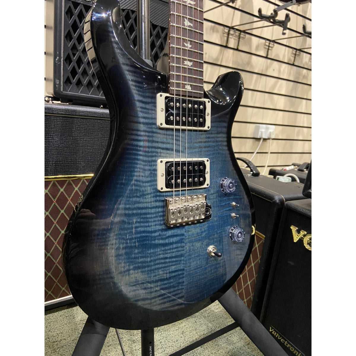 S2 35th Anniversary Custom24, Birds, Faded blue smokeburst, Electric Guitar, with Gigbag - Ex-demo