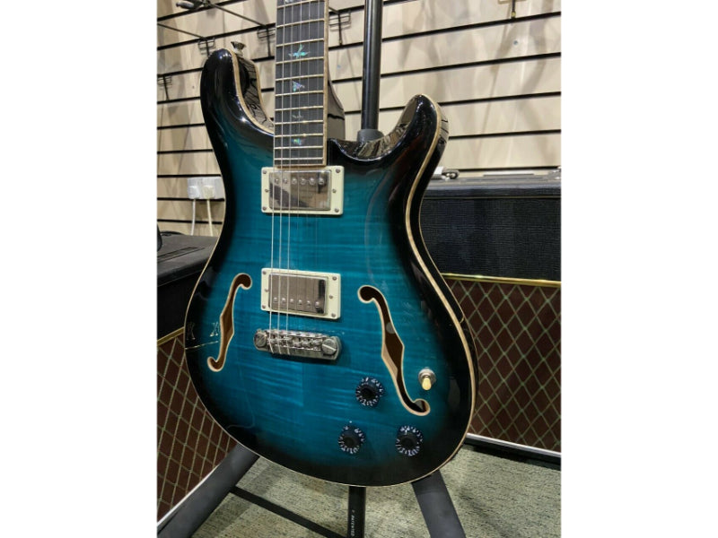 SE Hollowbody II Piezo, Peacock Blue Smokeburst (#E09607) Ex-demo