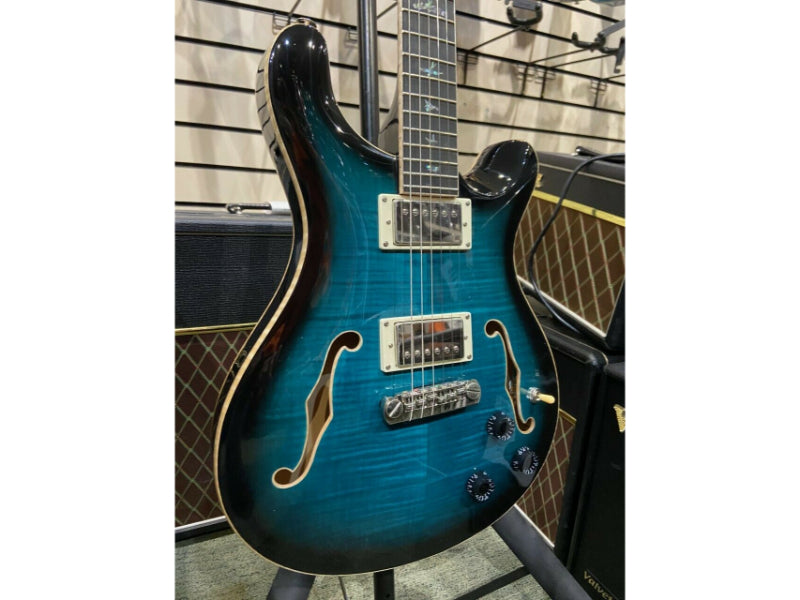 SE Hollowbody II Piezo, Peacock Blue Smokeburst (#E09607) Ex-demo