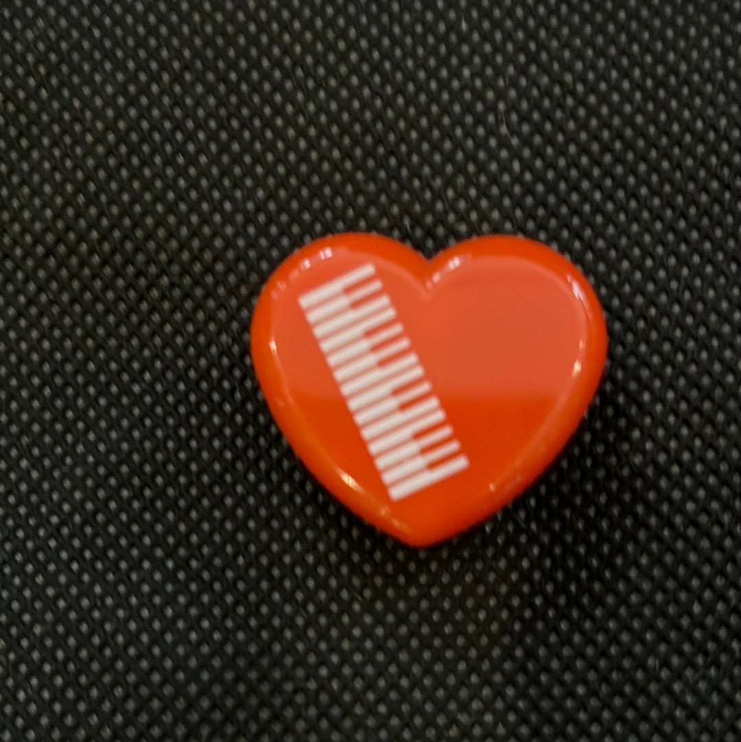 5-R - Red Heart Eraser In Case With Piano Motif